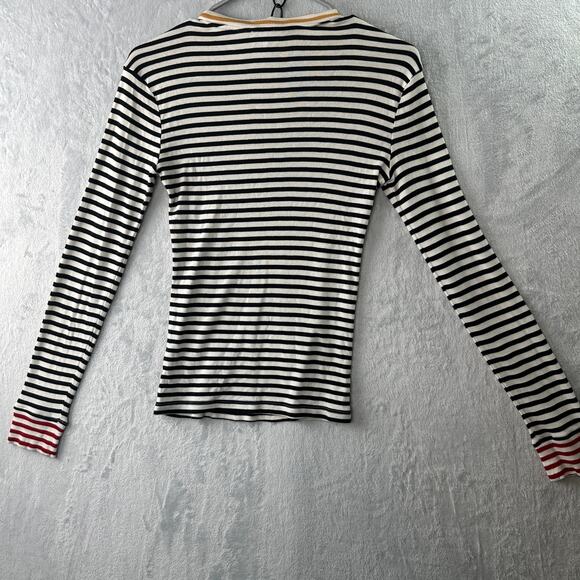 Splendid Wyatt Striped Colorblock Long-Sleeve Top – Black & White – Size XS - Picture 2 of 7